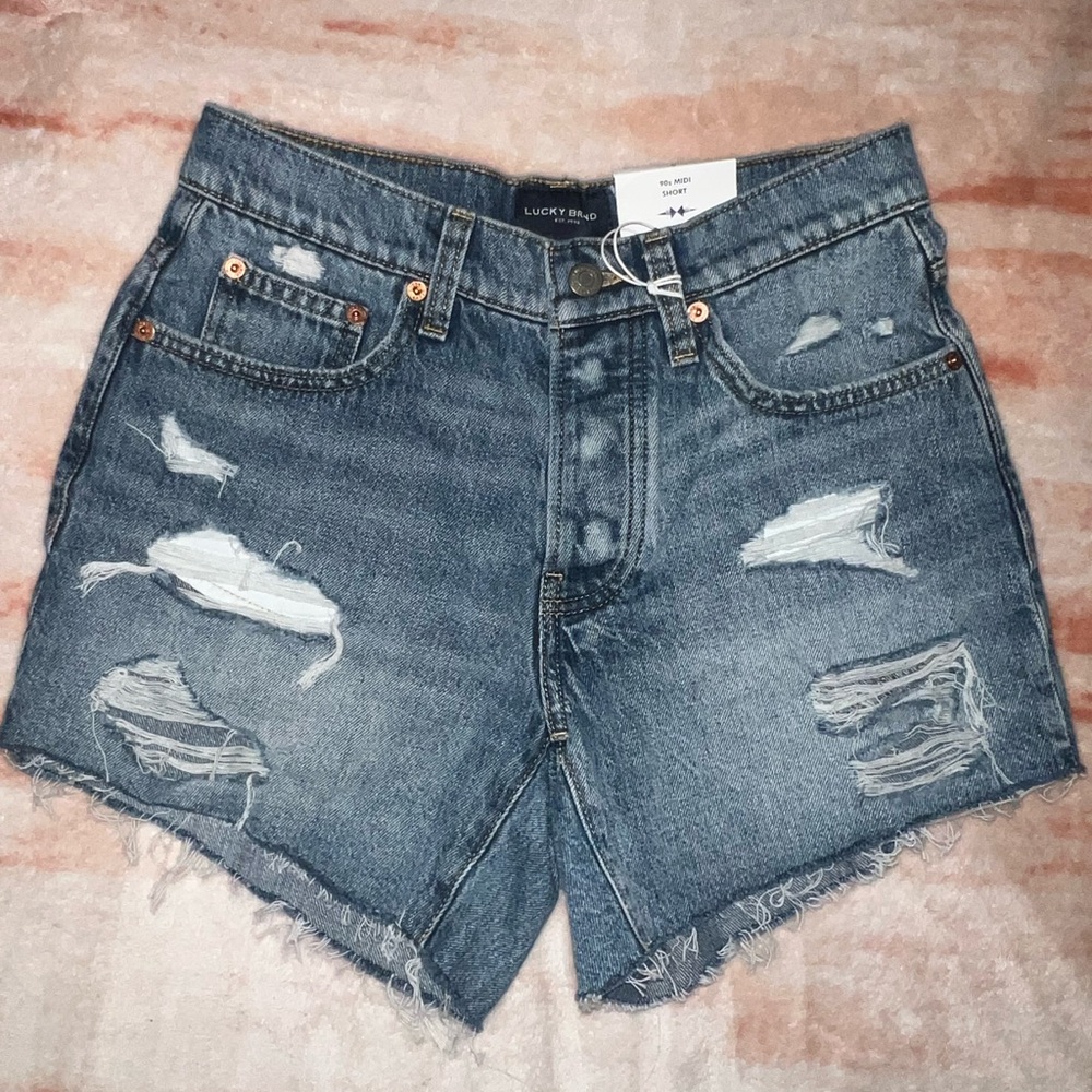 Lucky Brand Ripped Blue Jean Shorts